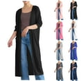 thumbnail image 1 of zaveiop Women's 2025 Sales Trendy Long Cardigans Sweater Lightweight Open Front Long Sleeve Maxi Duster Coats with Pockets (Watermelon Red, One Size), 1 of 5