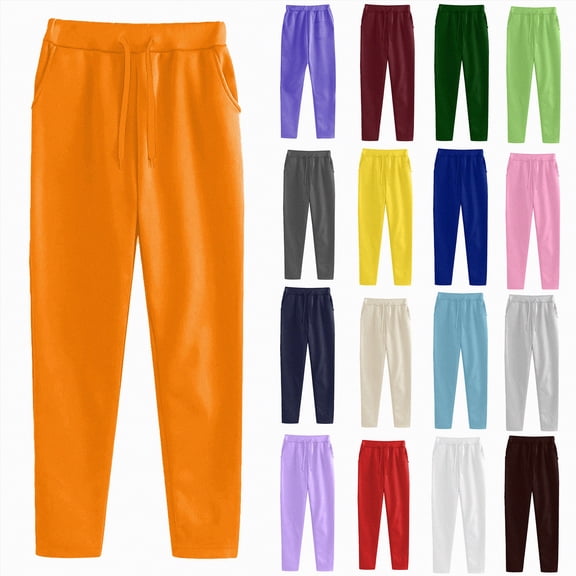 zaveiop Women's Casual Jogger Pants Sweatpants - Relaxed Fit Elastic Waist Drawstring Pocket French Terry Running Yoga Workout (Dark Purple, M)