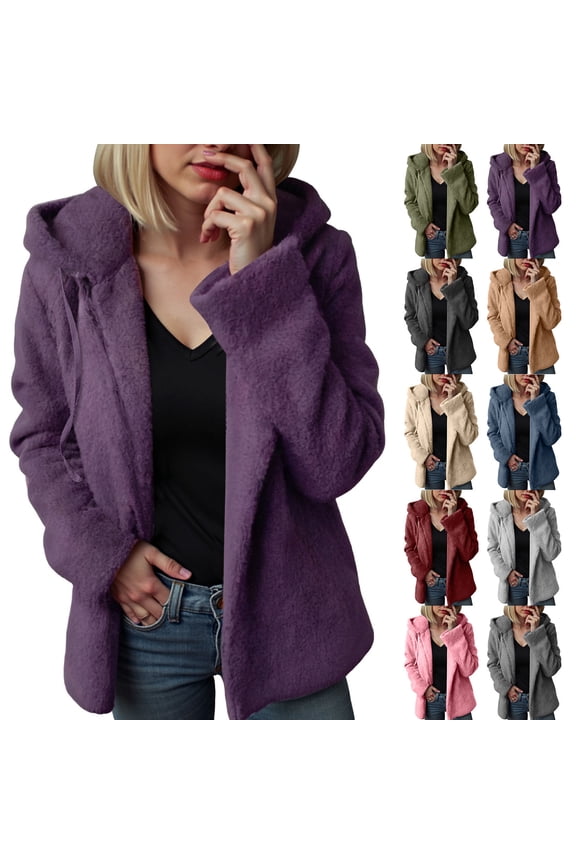 Women's Full Zip Fleece Jacket Hoodies Fleece Lined Full Zip Coat Long Sleeve with Pocket Zipper Outwear (Army Green, L)