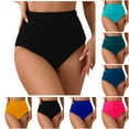 thumbnail image 1 of zaveiop Women's High Waisted Bikini Bottoms,Full Coverage Swim Bottom,Tummy Control Ruched Swimsuit Bathing Suit Bottoms (Mint Green, M), 1 of 4
