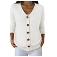 thumbnail image 1 of zaveiop Women's Knit Cardigan Button up Long Sleeve Casual Fall Cardigan Sweater (Z3-White, 4XL), 1 of 5