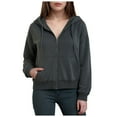 thumbnail image 1 of zaveiop Women's Modal Soft Full-Zip Hoodies Casual Relaxed Fall Outfit Hooded Jacket with Pockets (Z1-Grey, M), 1 of 8