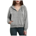 thumbnail image 1 of zaveiop Women's Modal Soft Full-Zip Hoodies Casual Relaxed Fall Outfit Hooded Jacket with Pockets (Z1-Light Gray, S), 1 of 5