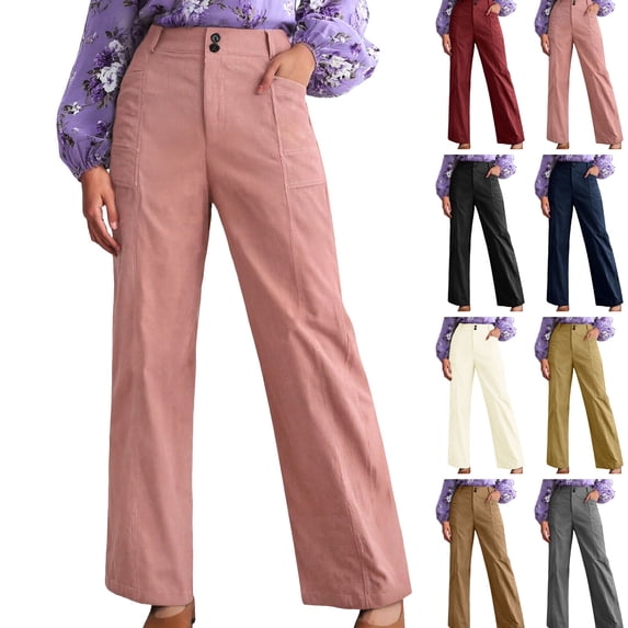 zaveiop Women's Pants High Waisted Jeans Stretch Loose Fit Colorblock Denim Pants with Pocket (Wine, XXL)