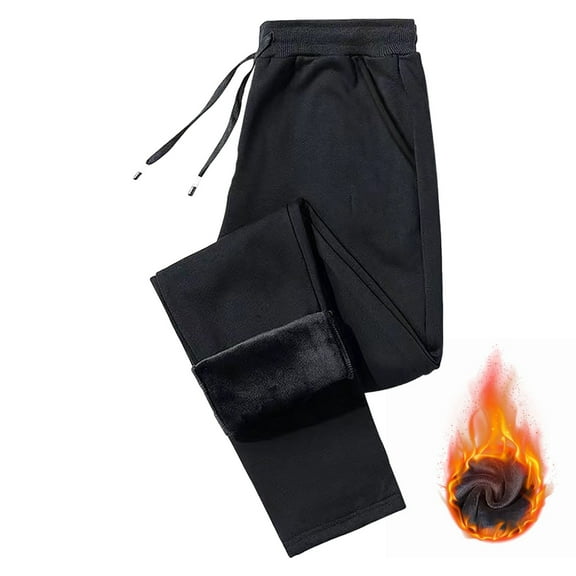 zaveiop Women's Sweatpants Winter Fleece Lined Thermal Jogger Pants Drawstring with Zipper Pockets Lightweight Athletic Pants (Z-Black, XL)