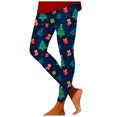 thumbnail image 1 of zaveiop Women's Ugly Christmas Cute Christmas Dwarf Leggings 3D Print Costume Xmas Leggings (Z4-Navy, L), 1 of 9