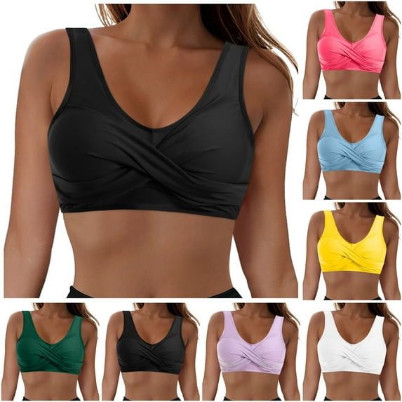 zaveiop Womens Bikini Tops Twist Front V Neck Push up Padded Bathing Suit Tops with Fixed Wide Straps Swimsuit Top Only (Light Blue, XXL)