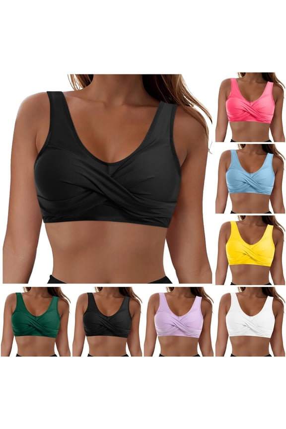 Womens Bikini Tops Twist Front V Neck Push up Padded Bathing Suit Tops with Fixed Wide Straps Swimsuit Top Only (Light Blue, XXL)