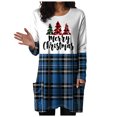 thumbnail image 1 of zaveiop Womens Christmas Round Neck Sweatshirt Long Sleeve Printed Shirt Dress Oversized Loose Fit Pullover Tops with Pockets (Blue, XXL), 1 of 6