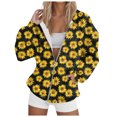 thumbnail image 1 of zaveiop Womens Long Sleeve Zip up Sweatshirts Sunflower Full Zipper Lightweight Hoodless Casual Loose Fit Plus Size Outwear Coat (Z2-Yellow, M), 1 of 9