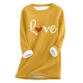 thumbnail image 1 of zaveiop Womens Love Print Sherpa Lined Sweatshirt Warm Winter Crewneck Long Sleeve Thick Fleece Pullover Loose Casual Thermal Tunic Tops (Z3-Yellow, XL), 1 of 4