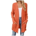thumbnail image 1 of zaveiop Womens Oversized Open Front Cardigans Sweater Ribbed Knit Cardigan Sweater Thin Outerwear Coats with Pockets (Orange, XXL), 1 of 7