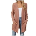 thumbnail image 1 of zaveiop Womens Oversized Open Front Cardigans Sweater Ribbed Knit Cardigan Sweater Thin Outerwear Coats with Pockets (Pink, XXL), 1 of 8