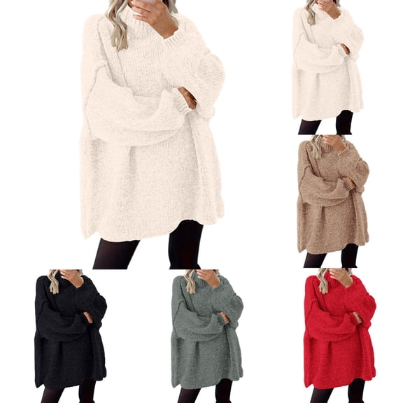 zaveiop Womens Oversized Sweaters Mock Neck Batwing Long Sleeve 2025 Fall Trendy Ribbed Knit Casual Tunic Sweater (Beige, M)