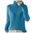 thumbnail image 1 of zaveiop Womens Oversized Sweaters Mock Neck Batwing Long Sleeve 2025 Fall Trendy Ribbed Knit Casual Tunic Sweater (Z4-Blue, L), 1 of 5