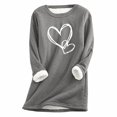 thumbnail image 1 of zaveiop Womens Sherpa Fleece Lined Pullover Winter Warm Crew Neck Sweatshirt Cute Heart Paw Tops Plus Size (Z-Grey, XL), 1 of 4