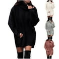 thumbnail image 1 of zaveiop Womens Turtleneck Oversized Long Sweater Dress 2025 Plus Size Tunic Pullover Knit Winter Dresses (Black, S), 1 of 4