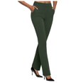 thumbnail image 1 of zaveiop Yoga Pants Women Wide Leg Pants with Pockets High Waist Stretch Dress Casual Sweatpants Petite (Z1-Army Green, S), 1 of 5