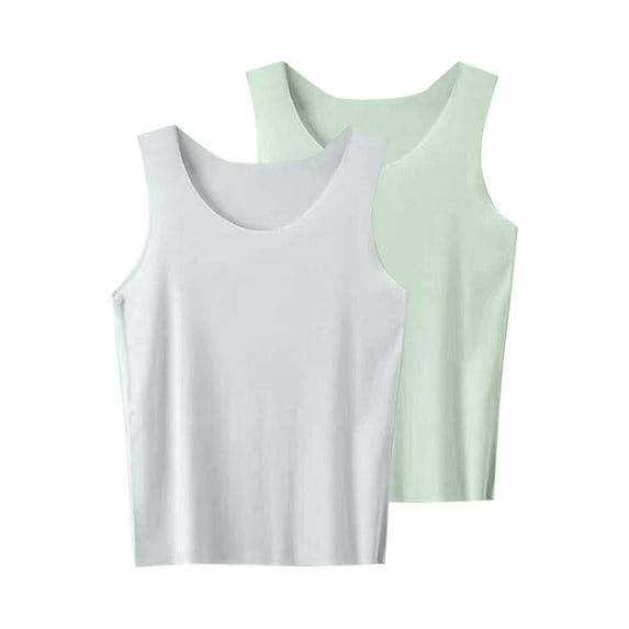zbxnLI 2 Pack Girls Boys Tank Tops Kids Basic Undershirts Casual Sleeveless Crewneck Tee Athletic Shirts