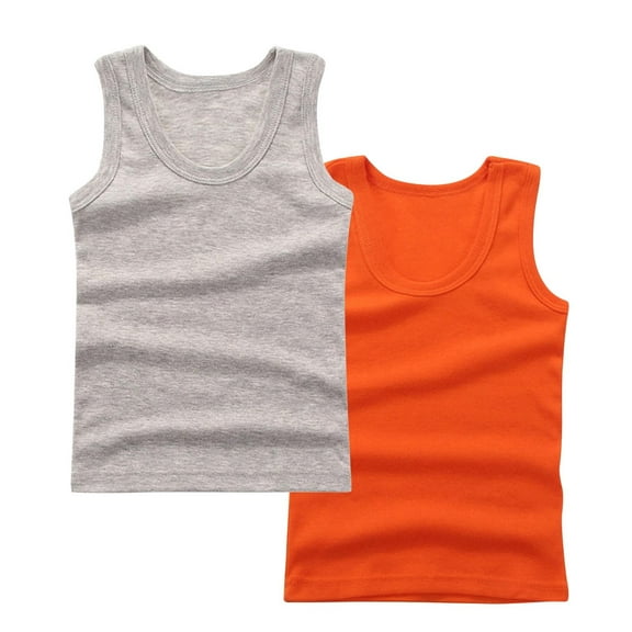 zbxnLI 2 Pack Tank Tops for Girls Boys Basic Soft Cotton Shirts Sleeveless Undershirts for Toddlers Kids