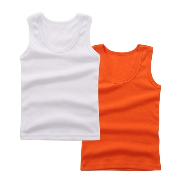 zbxnLI 2 Pack Tank Tops for Girls Boys Basic Soft Cotton Shirts Sleeveless Undershirts for Toddlers Kids