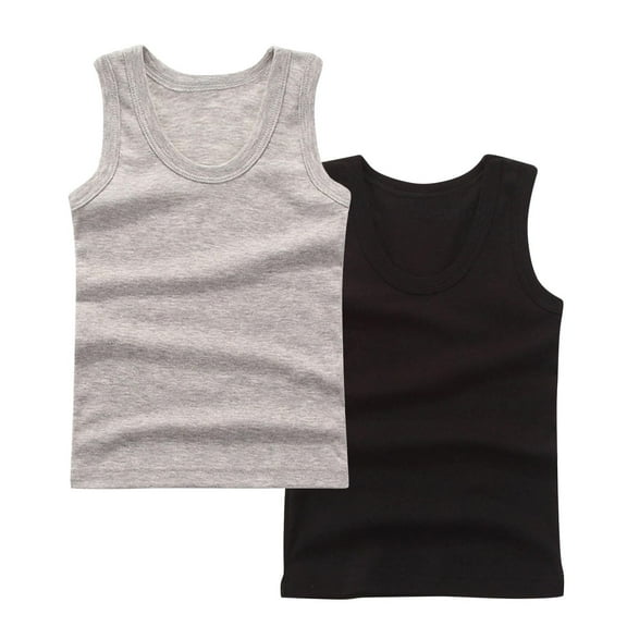 zbxnLI 2 Pack Tank Tops for Girls Boys Basic Soft Cotton Shirts Sleeveless Undershirts for Toddlers Kids