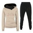 thumbnail image 1 of zbxnLI 2 Piece Outfits Sweatsuits for Women Cowl Neck Hoodie Sweatshirts Casual Sweatpants Lounge Sets, 1 of 2