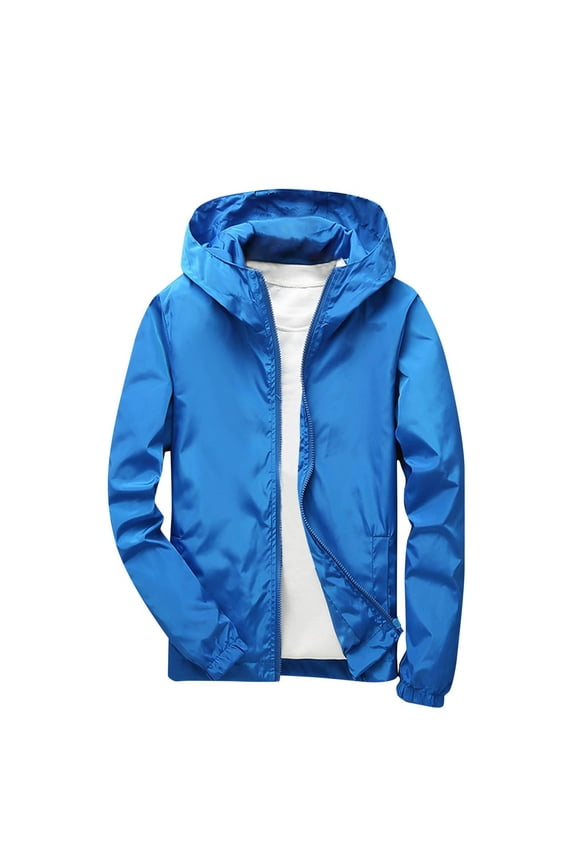 3-12 Years Girls Boys Raincoat Jacket Full Zip Long Sleeve Waterproof Jacket Windproof Coats