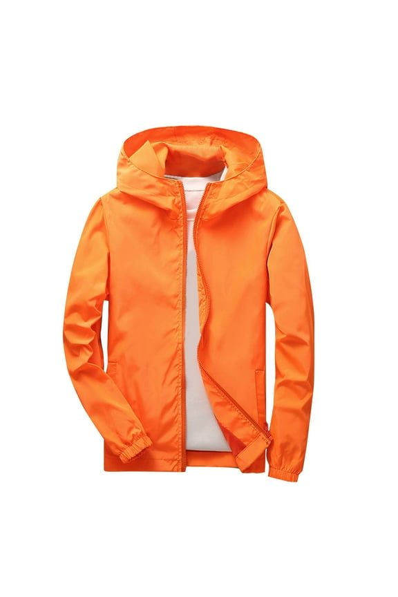 3-12 Years Girls Boys Raincoat Jacket Full Zip Long Sleeve Waterproof Jacket Windproof Coats