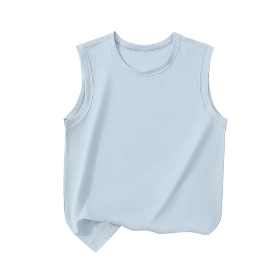 zbxnLI 3-14 Years Girls Plain Tank Top Summer Sleeveless Tee Tops for Kids Lightweight Quick Dry Mesh T Shirts