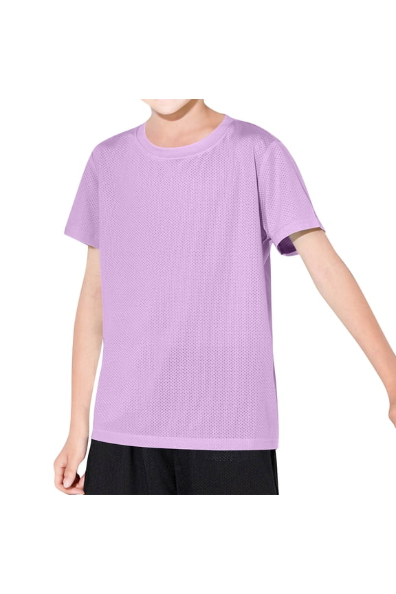 3-18 Y Quick Dry T Shirt for Girl Short Sleeve Tee Tops for Kids Running Workout Summer Activewear Top