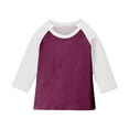 thumbnail image 1 of zbxnLI 3/4 Sleeve Shirts for Girls Boys Color Block Raglan T-Shirts Kids Crew Neck Casual Tees Tops, 1 of 6