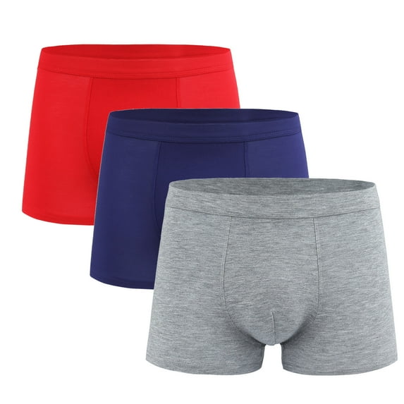 zbxnLI 3 Pack Men's Big & Tall Underwear Stretchy Soft Boxer Briefs Breathable Comfortable Solid Color Underpants