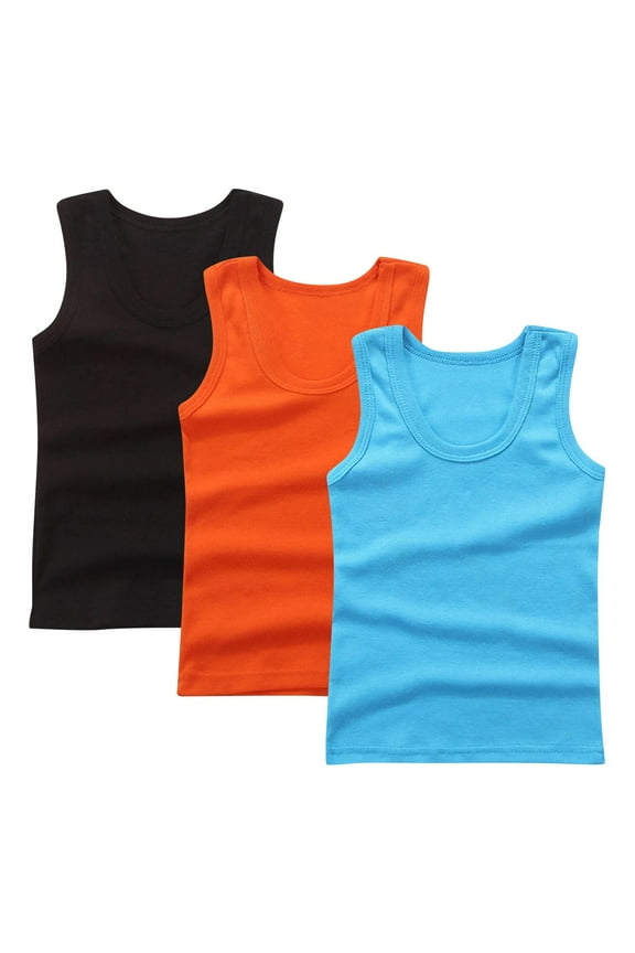 3 Pack Toddler Tank Tops Girls Boys Cotton Crewneck T-Shirt Basic Undershirts Summer Clothes