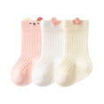 thumbnail image 1 of zbxnLI 3 Pairs Baby Girl Socks Girls Cartoon Cuff Cotton Crew Socks Breathable Soft Socks for Little Girls, 1 of 4