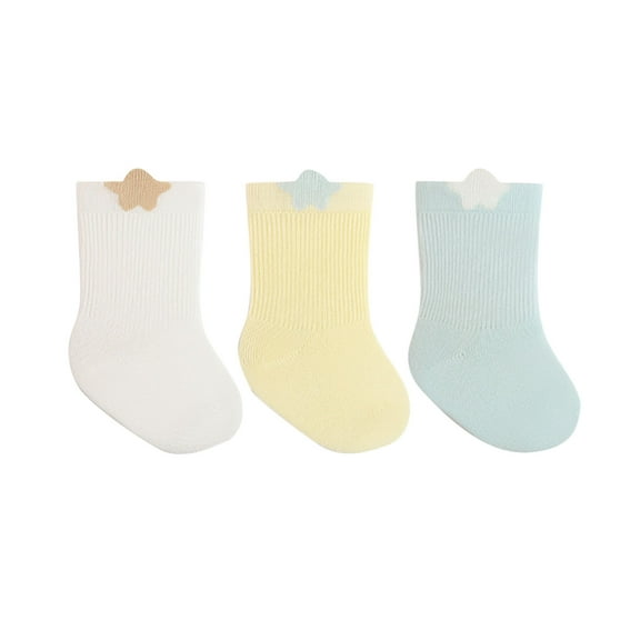 zbxnLI 3 Pairs Infant Baby Cotton Socks for Toddler Girls Boys Crew Socks Soft Socks for Kids 0M-5T