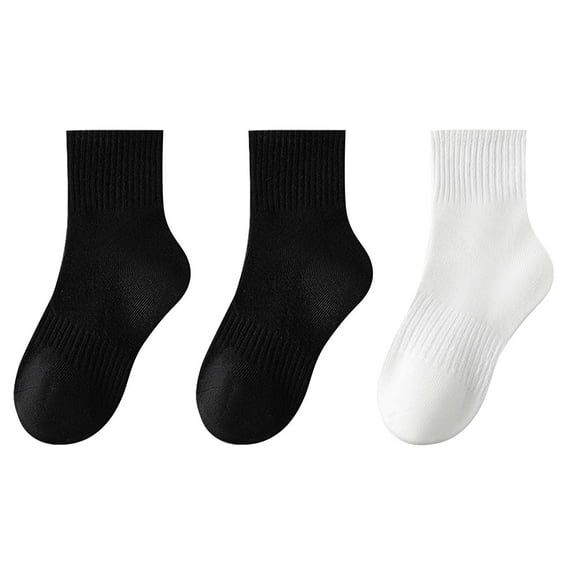 zbxnLI 3 Pairs Kids Socks Boys Girls Cotton Dress Socks School Uniform Athletic Casual Crew Socks