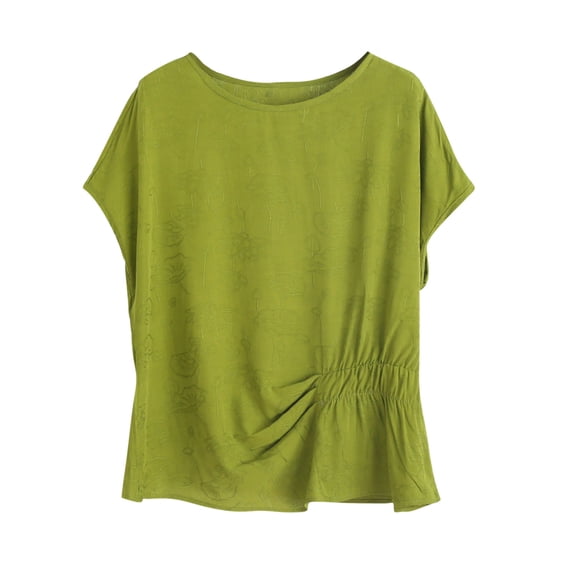 zbxnLI 3XL-5XL Plus Size T Shirts Tops for Women Summer Solid Color Short Sleeve Basic Shirt Top Casual Loose Tee