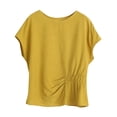 thumbnail image 1 of zbxnLI 3XL-5XL Plus Size T Shirts Tops for Women Summer Solid Color Short Sleeve Basic Shirt Top Casual Loose Tee, 1 of 3