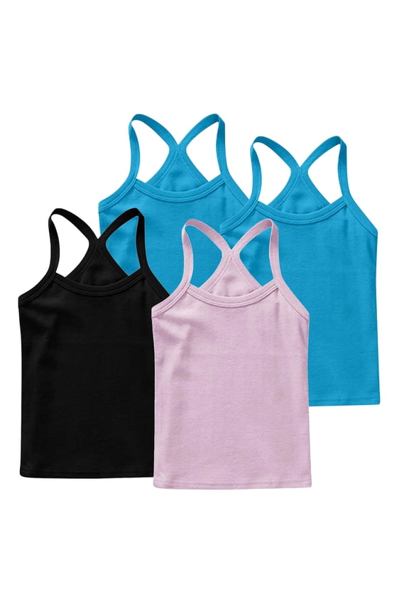 4 Pack Girls Camisole Tops Toddler Girls Dance Racerback Tank Tops Sleeveless Basic Undershirts
