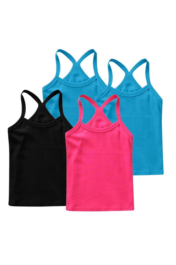 4 Pack Girls Camisole Tops Toddler Girls Dance Racerback Tank Tops Sleeveless Basic Undershirts