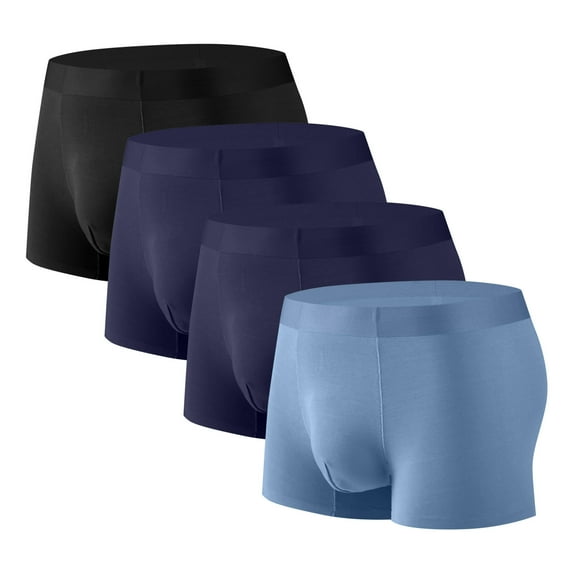 zbxnLI 4 Pack Mens Boxer Briefs Big and Tall Underwear Solid Color Breathable Comfortable Underpants for Men