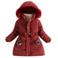 thumbnail image 1 of zbxnLI 5-10 Years Girls Hooded Puffer Coat Plush Hooded Long Sleeve Lightweight Outerwear Coats for Little Girls, 1 of 4