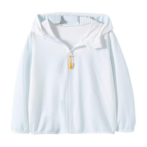zbxnLI 5-11 Years Girls Sun Protection Jacket Long Sleeve Outdoor Lightweight Fishing Running Outerwear