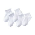 thumbnail image 1 of zbxnLI 5 Pack Ankle Socks for Boys Girls Low Cut Socks for Toddlers Solid Color Cotton Crew Socks, 1 of 8