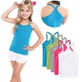 thumbnail image 1 of zbxnLI 5 Pack Girls Dance Tank Tops Racerback Camisole Tops Cotton Spaghetti Strap Undershirts for Kids, 1 of 8