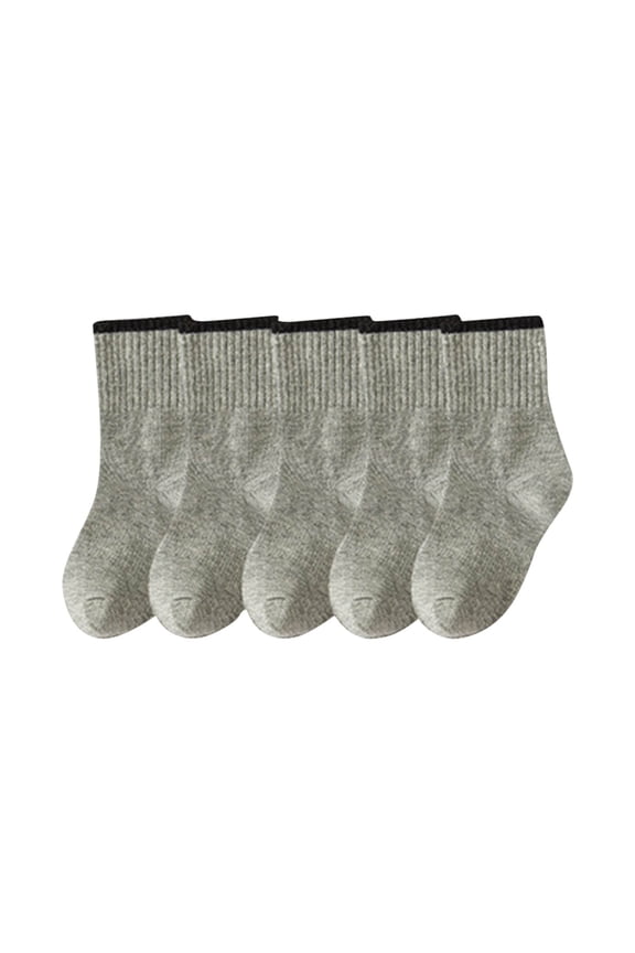 5 Pairs Girls Boys Crew Cotton Socks for Kids Toddler Athletic Socks Soft Casual Socks 1-8 Years