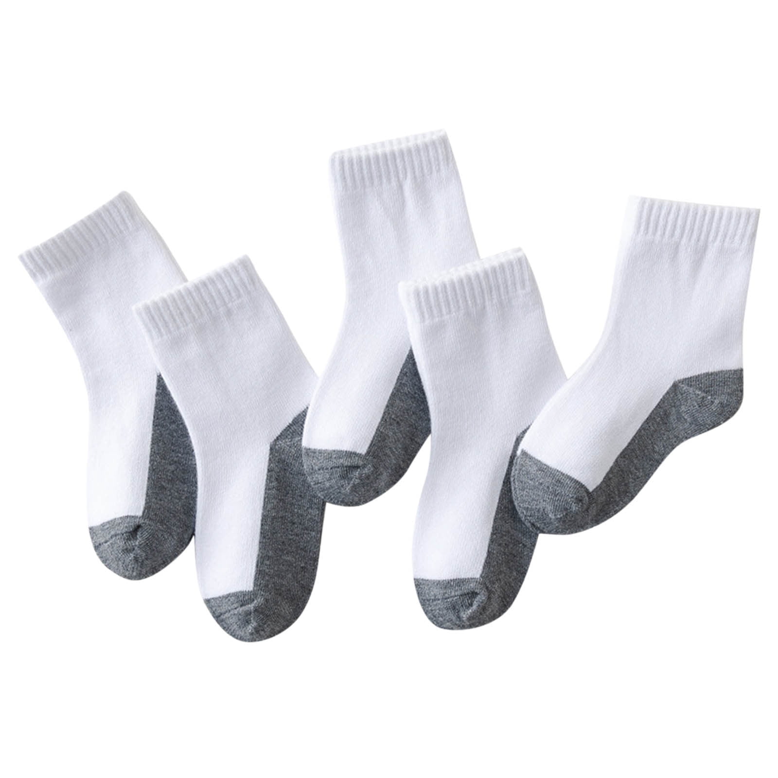 zbxnLI 5 Pairs Girls Boys Crew Socks Athletic Socks Kids Toddler