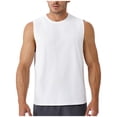 thumbnail image 1 of zbxnLI Athletic Tank Top for Men Sleeveless Crew Neck Solid Color Summer Shirt Lightweight Gym Running Outfit, 1 of 6