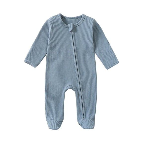 zbxnLI Baby Boys Girls Outfits Long Sleeve Footies Jumpsuits Cotton One-Piece Rompers Sleepwear